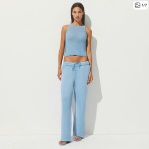 NWT SKIMS French Terry Low Rise Straight Leg Sweatpants in Blue Bell